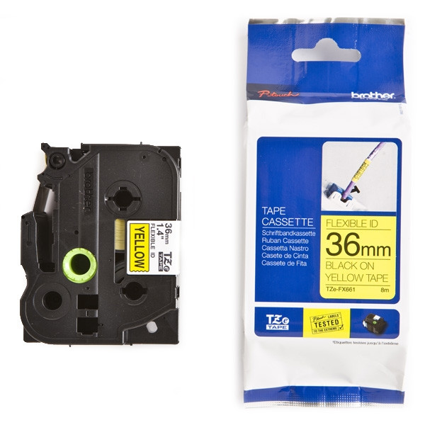 Brother Ταινία Brother TZe-FX661 Flexi ID 8m x 36mm Black on Yellow TZeFX661 080834 - 1