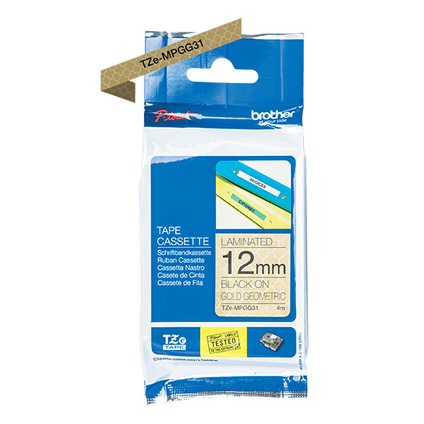 Brother Ταινία Brother TZe-MPGG31 4m x 12mm Black on Gold TZE-MPGG31 350564 - 1