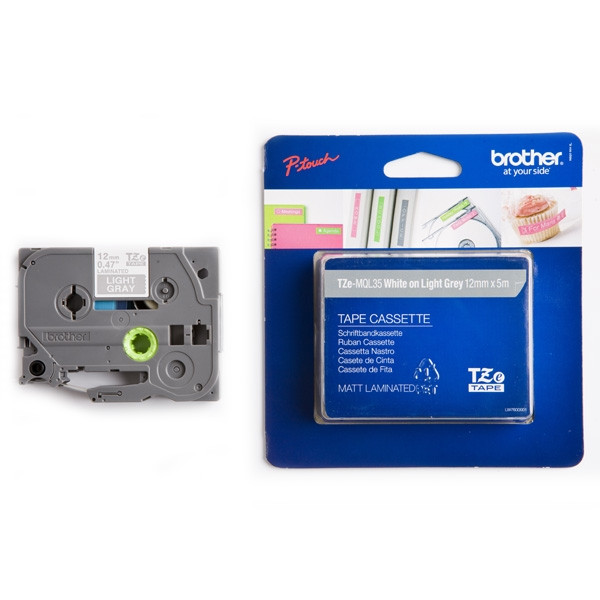 Brother Ταινία Brother TZe-MQL35 5m x 12mm White on Light Grey TZeMQL35 080390 - 1
