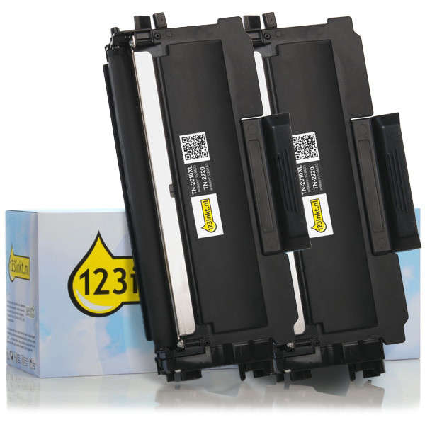 Brother TN-2220 μαύρο toner υψηλής χωρητικότητας 2-pack (123ink) 160719 - 1