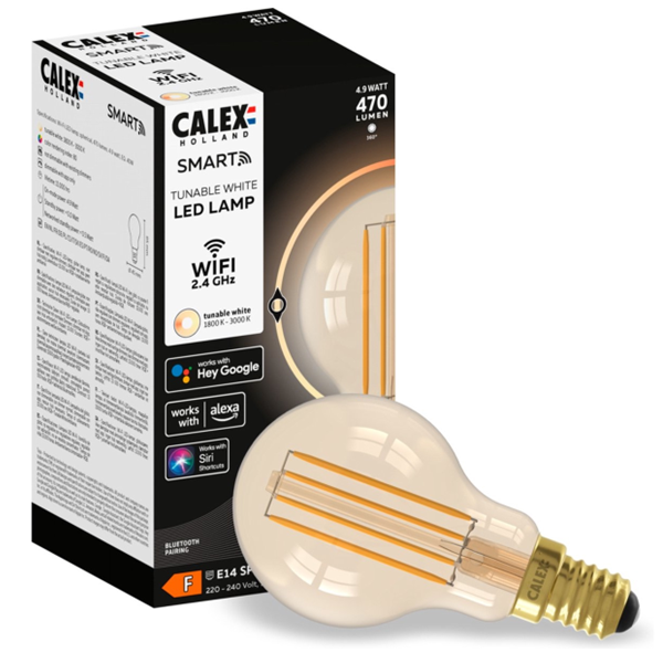 Smart λάμπα Calex E14 P45 με ζεστό λευκό WiFi (Tuya) LCA00894 - 1