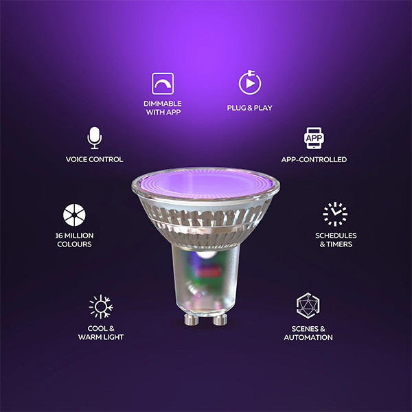 Smart λάμπα Calex GU10 PAR16 διαφανής RGB WiFi (Tuya) LCA01198 - 2