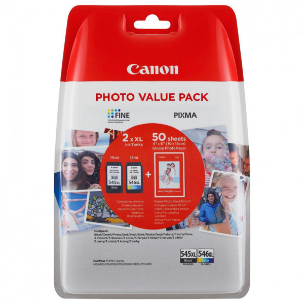 Canon Μελάνι Canon PG-545XL/CL-546XL Photo Value 2-pack 8286B006 8286B007 8286B011 8286B012 018580 - 1