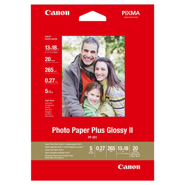 Canon Φωτογραφικό Χαρτί Canon PP-201 Plus Glossy II 13 x 18cm, 265 g/m² (20 φύλλα) 2311B018 064580 - 1