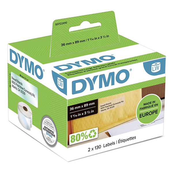 Ετικέτες Διευθύνσεων Dymo S0722410 / 99013 Μεγάλες Διαφανείς 088506 - 1