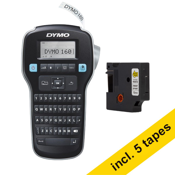 Ετικετογράφος Dymo LabelManager 160 (QWERTY) + 5 ασπρόμαυρες ταινίες 833461 - 1
