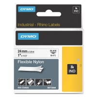 Ταινία Dymo 1734524 IND Rhino Flexible Nylon Βlack on White 3.5m x 24mm 088718