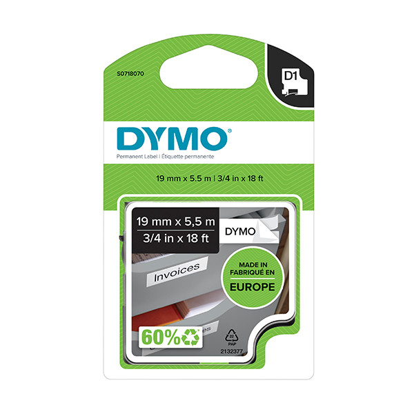 Ταινία Dymo S0718070 / 16960 Black on White 5.5m x 19 mm 088758 - 1