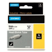 Ταινία Dymo S0718260 /18051 IND Rhino Θερμοσυστελλόμενη Black on White 1.5m x  6mm 088694