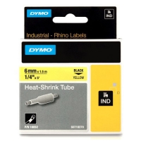 Ταινία Dymo S0718270 / 18052 IND Rhino Θερμοσυστελλόμενη Black on Yellow 1.5m x 6mm 088704