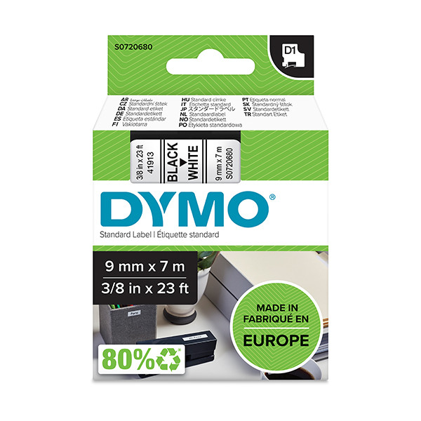 Dymo Ταινία Dymo S0720680 / 40913 7m x 9mm Black on White S0720680 088106 - 1