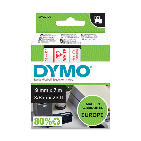 Dymo Ταινία Dymo S0720700 / 40915 7m x 9mm Red on White S0720700 088110 - 1