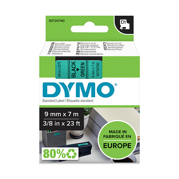 Dymo Ταινία Dymo S0720740 / 40919 7m x 9mm Black on Green S0720740 088118 - 1