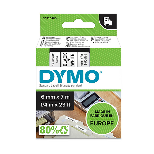 Dymo Ταινία Dymo S0720780 / 43613 7m x 6mm Black on Transparent S0720780 088000 - 1