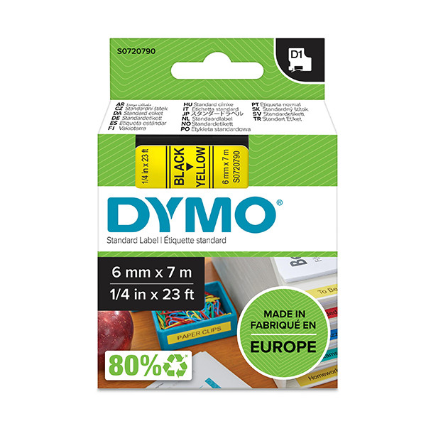 Dymo Ταινία Dymo S0720790 / 43618 7m x 6mm Black on Yellow S0720790 088004 - 1