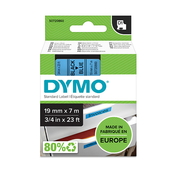 Dymo Ταινία Dymo S0720860 / 45806 7m x 19mm Black on Blue S0720860 088408 - 1