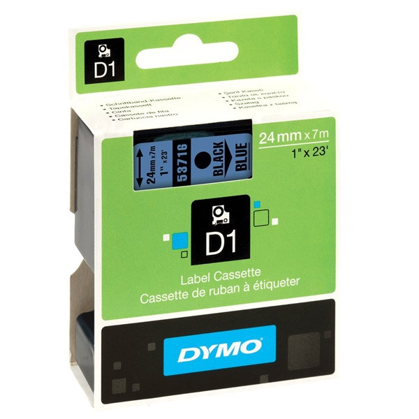Ταινία Dymo S0720960 / 53716 Black on Blue 7m x 24 mm 088428 - 1