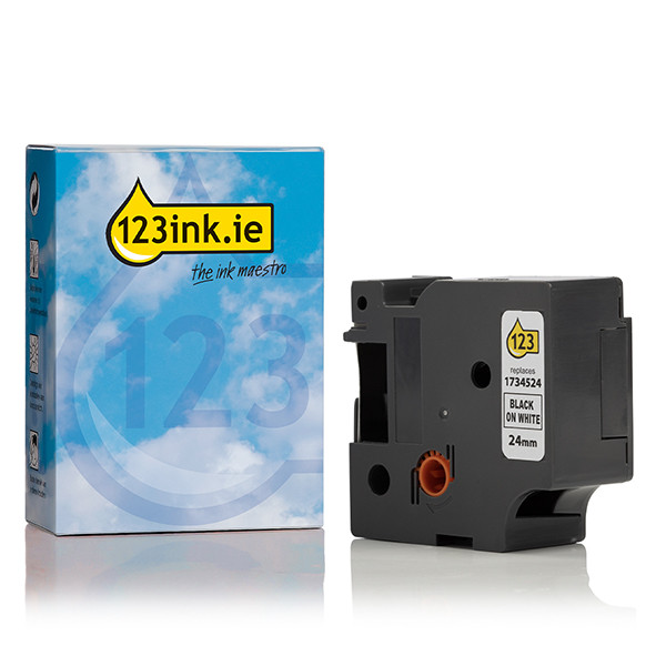 Dymo 1734524 IND Rhino black σε λευκή εύκαμπτη νάιλον ταινία, 24 mm (123ink) 1734524C 088719 - 1