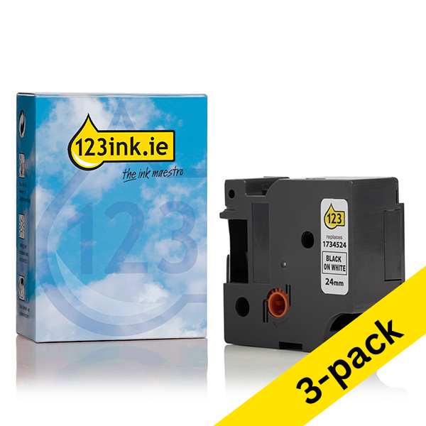 Dymo 1734524 IND Rhino black σε λευκή εύκαμπτη νάιλον ταινία, 24mm (3-συσκευασία) (123ink) 1734524C 089251 - 1