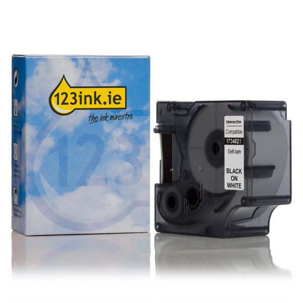Dymo 1734821 IND Rhino μαύρο σε άσπρη αυτοελασματοποιημένη ταινία, 24 mm (123ink) 1734821C 088731 - 1