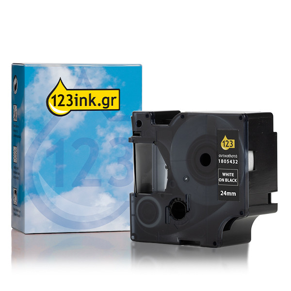 Dymo 1805432 IND ταινία βινυλίου Rhino λευκή σε μαύρο 24 mm  (123ink) 088639 - 1