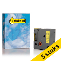 Dymo S0718090 / 18491 IND Rhino black σε κίτρινη εύκαμπτη ταινία νάιλον, 19 mm (123ink) (5-συσκευασία) S0718090C 650612
