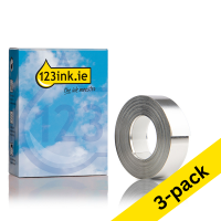Dymo S0720180 / 35800 Rhino silver αυτοκόλλητη ταινία αλουμινίου, 12mm (3-pack) (123ink) S0720180C 089256
