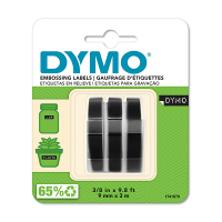 Dymo S0847730 λευκή σε μαύρη ταινία ανάγλυφης εκτύπωσης, 9mm (συσκευασία των 3) (πρωτότυπο) 088448