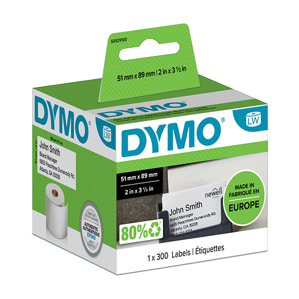 Dymo S0929100 μη αυτοκόλλητες κάρτες συνάντησης / σήματος ονόματος (πρωτότυπο Dymo) S0929100 088552 - 1