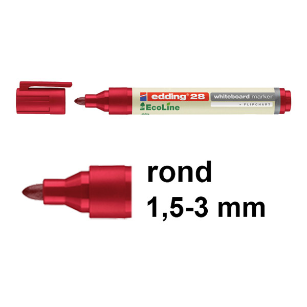Μαρκαδόρος Ασπροπίνακα Edding EcoLine 28 1,5 - 3 mm Red 240348 - 1
