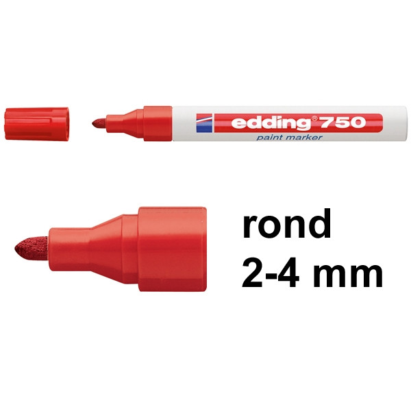 Μαρκαδόρος Edding 750 κόκκινος (στρογγυλός 2 - 4 mm) 200570 - 1