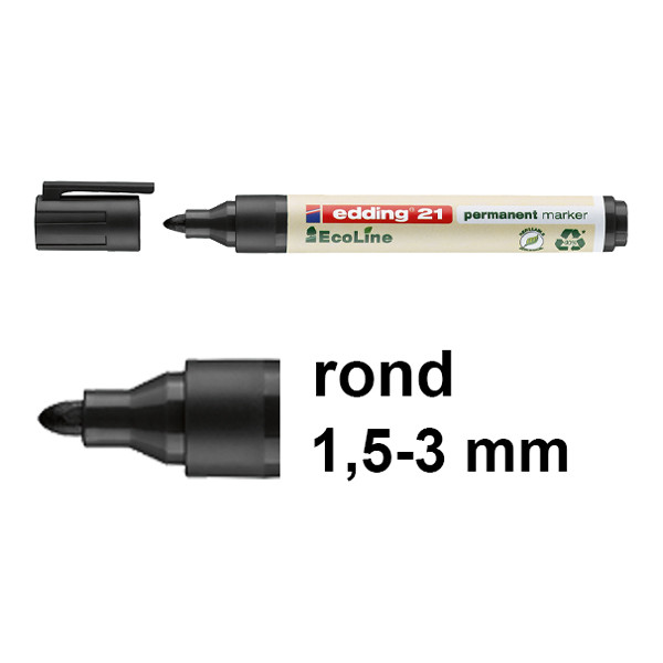 Μόνιμος μαρκαδόρος Edding EcoLine 21 μαύρος (1,5 - 3 mm στρογγυλός) 240330 - 1