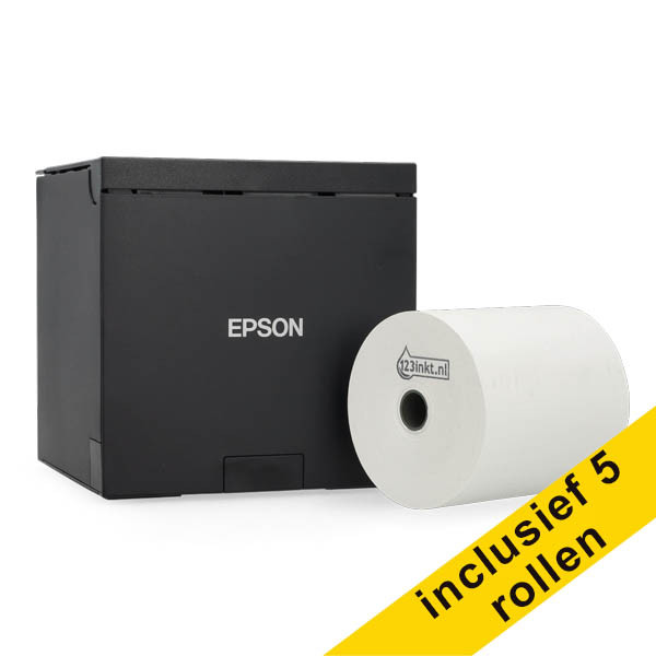 Εκτυπωτής Αποδείξεων Epson TM-M30III Black με Wi-Fi, Ethernet και Bluetooth + Ρολά θερμικά λευκό 80x80x12 (5 τεμάχια) 831988 - 1