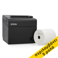 Εκτυπωτής αποδείξεων Epson TM-T20III (011) + Ρολά θερμικά λευκό 80x80x12 (5 τεμάχια) 831985