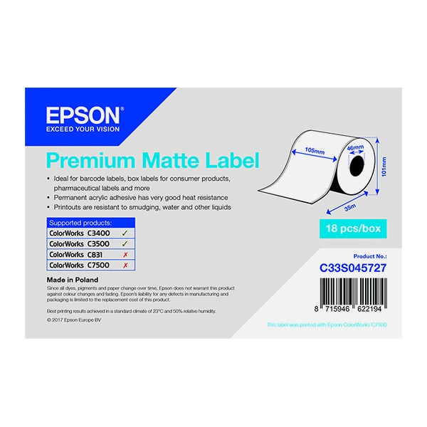 Ετικέτες Epson C33S045727 Premium Matte 105 mm x 35 m 083388 - 1
