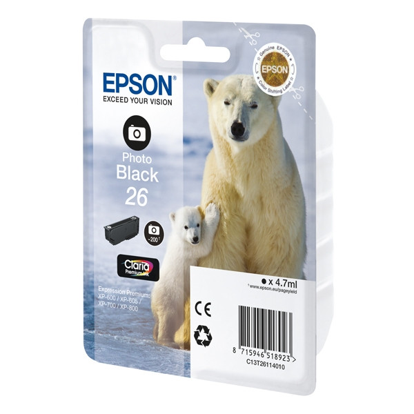 Epson Μελάνι Epson 26XL (T2631) High Capacity Photo Black C13T26314010 C13T26314012 C13T26314022 026510 - 1