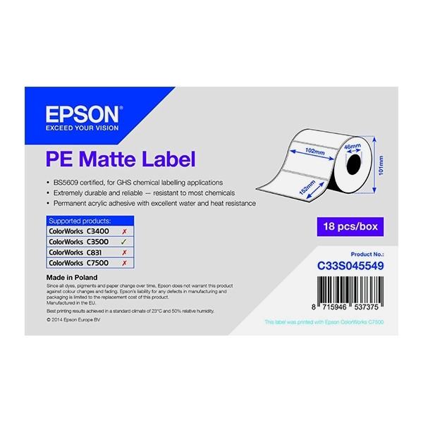 Epson Ρολό Ετικετών Epson C33S045549 PE Matte 102m x 152 mm C33S045549 083394 - 1