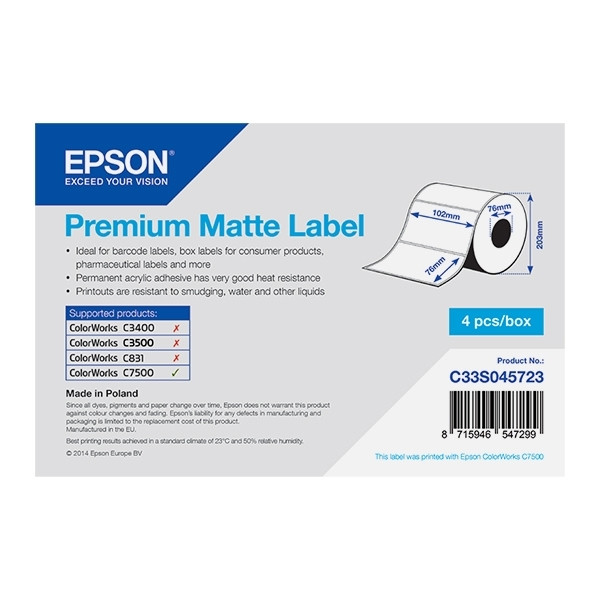 Epson Ρολό Ετικετών Epson C33S045723 Premium Matte 102m x 76 mm C33S045723 083316 - 1
