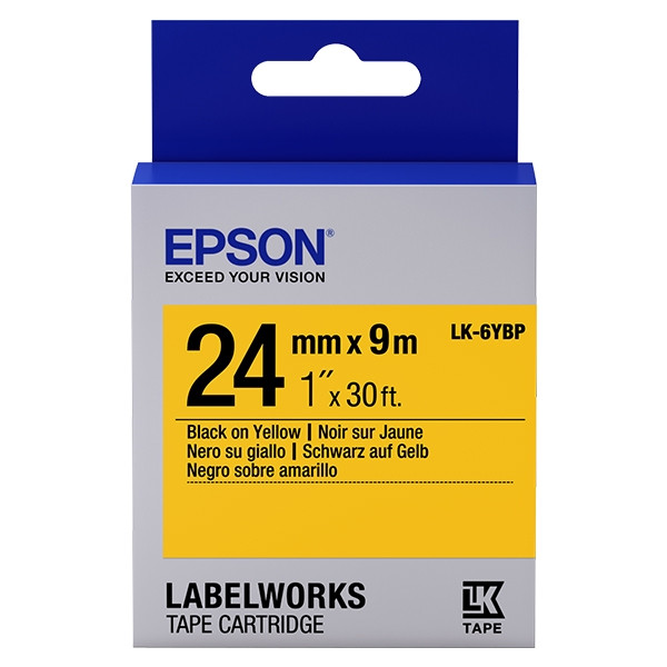 Ταινία Epson LK-6YBP 9m x 24mm Black on Pastel Yellow 083266 - 1