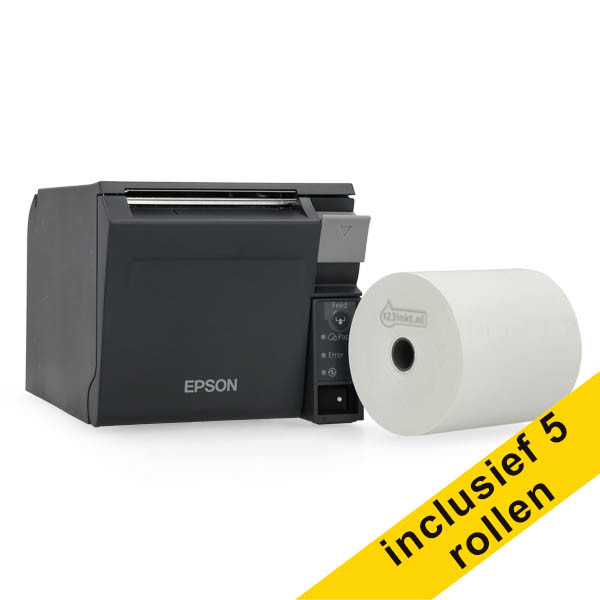 Eκτυπωτής Aποδείξεων Epson TM-T70II + Ρολά θερμικά λευκό 80x80x12 (5 τεμάχια) 832331 - 1