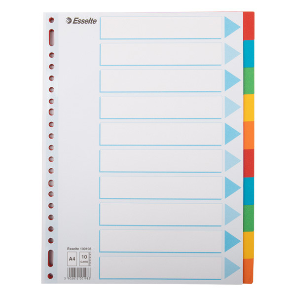 Διαχωριστικές Καρτέλες Esselte 100198 A4 Έγχρωμες 10 τμχ 203512 - 1