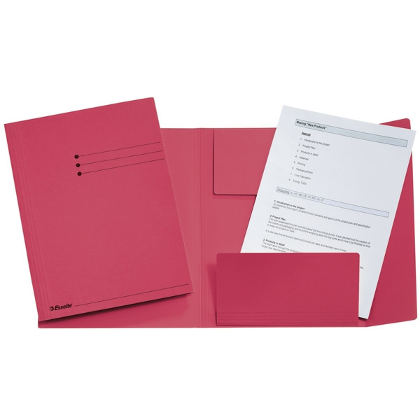 Φάκελος Esselte με 3 Αυτιά και Γραμμές Folio Red 50τμχ 203752 - 1