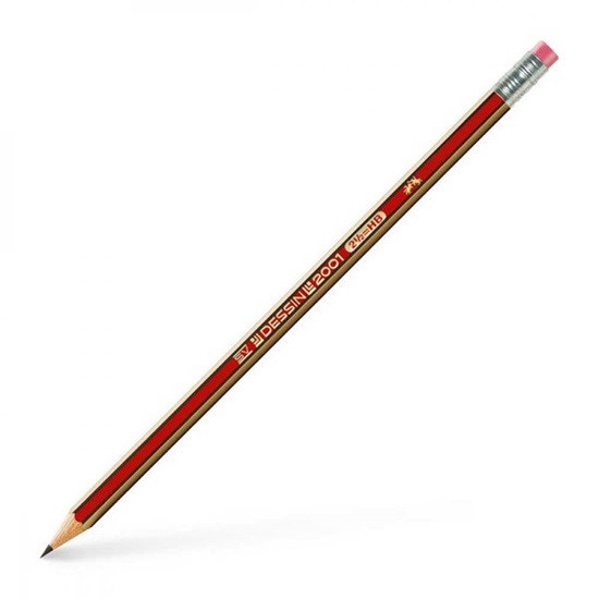Μολύβι Ξύλινο Faber-Castell DESSIN με γόμα ΗΒ 112100 Red/Gold 570267 - 1