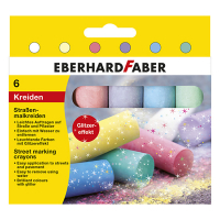 Στρογγυλή κιμωλία πεζοδρομίου Eberhard Faber χρωματισμένη με γκλίτερ (6 τεμάχια) 220180