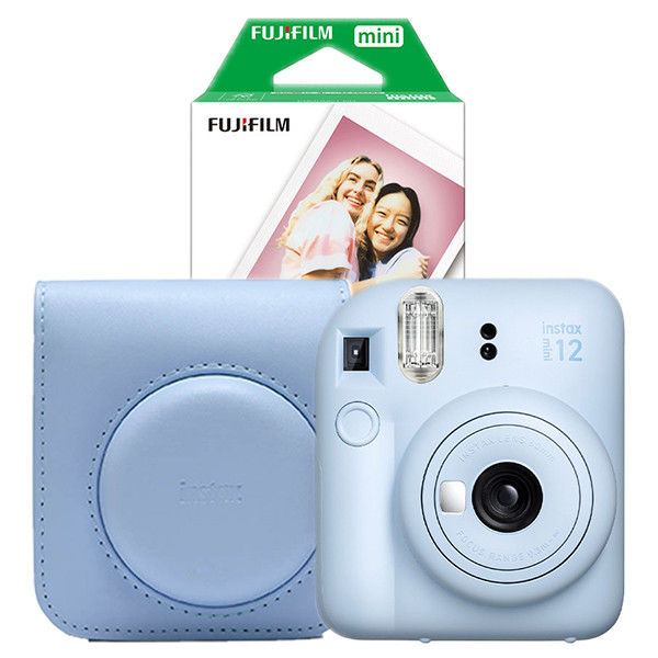 Fujifilm instax mini 12 Μπλε πακέτο με μπλε θήκη και 20 φύλλα χαρτιού 150886 - 1