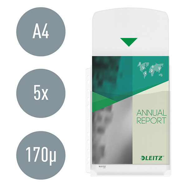 Θήκη Leitz Premium A4 Διαφανής 11 Oπών με Πτερύγιο 170 micron 5τμχ 202527 - 3