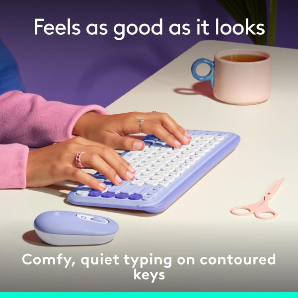 Πληκτρολόγιο Logitech Pop Icon Keys Bluetooth Lilac/Off White 920-013074 570159 - 8