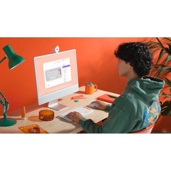 Πληκτρολόγιο Logitech Pop Icon Keys Bluetooth Off White/Orange 920-013072 570158 - 6