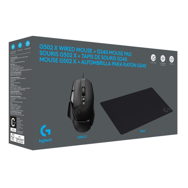 Gaming Bundle Logitech G G502 X & G240 Black 991-000489 570184 - 1