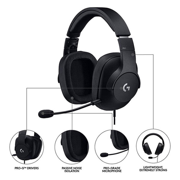 Headset Logitech G Pro X 7.1 DTS Black 981-000818 828167 - 7